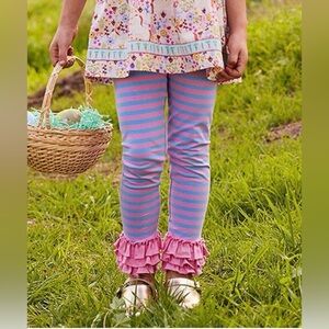 MATILDA JANE Girls LaLa Land Striped Ruffle Leggings - 6